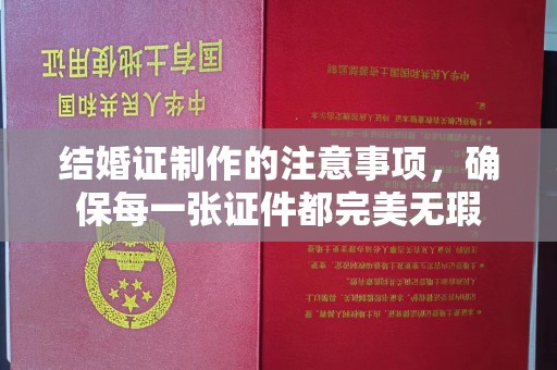 连州结婚证制作的注意事项，确保每一张证件都完美无瑕